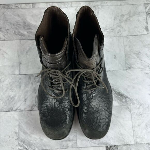 New Area Forte distressed crackle combat handcrafted boots sz 42 Italy - Picture 8 of 13